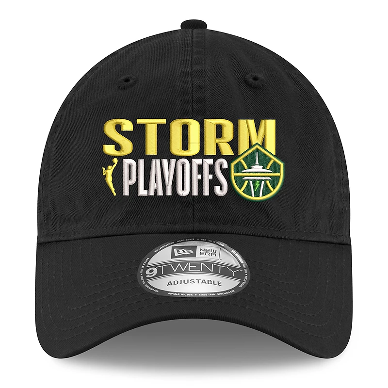 Casquette ajustable unisexe New Era noire Seattle Storm 2025 WNBA Playoffs 9TWENTY