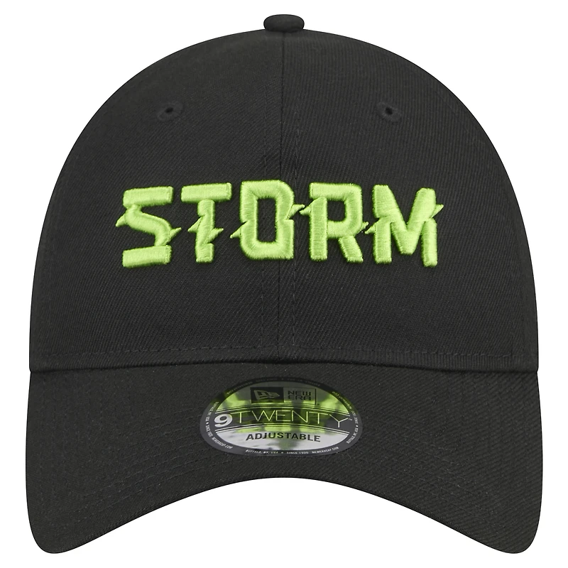 Casquette réglable unisexe New Era noire Seattle Storm Rebel Series 9TWENTY