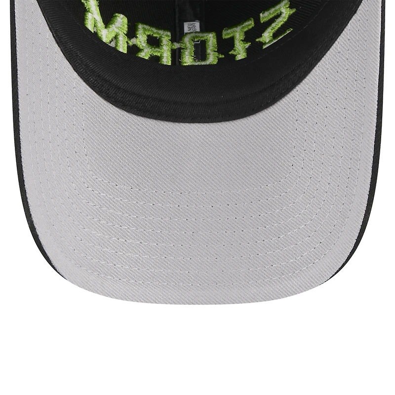 Casquette réglable unisexe New Era noire Seattle Storm Rebel Series 9TWENTY