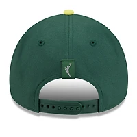 Casquette unisexe New Era verte et jaune Seattle Storm WNBA Tip-Off 2026 avec écusson en métal et monture en A - Modèle 9FORTY ajustable