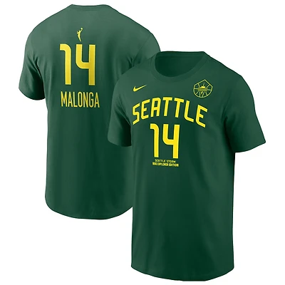 T-shirt Nike unisexe vert Dominique Malonga Seattle Storm 2025 WNBA Draft nom et numéro