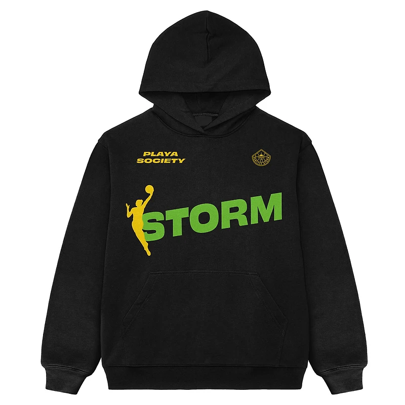 Sweat à capuche unisexe noir de l'équipe Seattle Storm Playa Society
