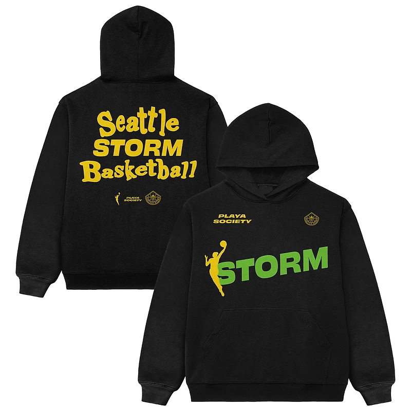 Sweat à capuche unisexe noir de l'équipe Seattle Storm Playa Society