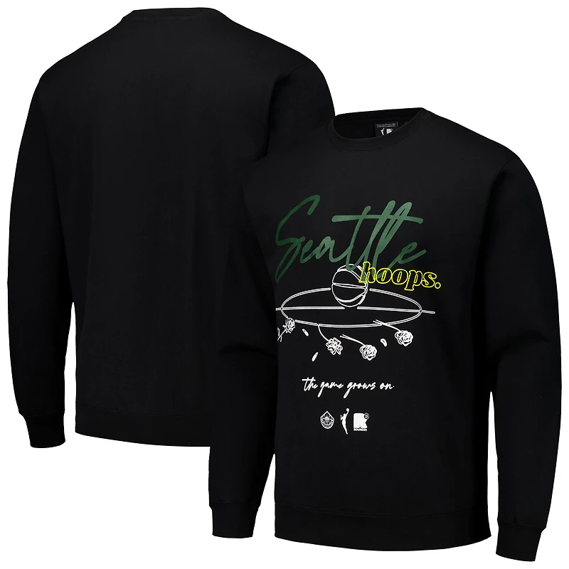 Sweat-shirt unisexe round21 noir Seattle Storm Bloom Crew