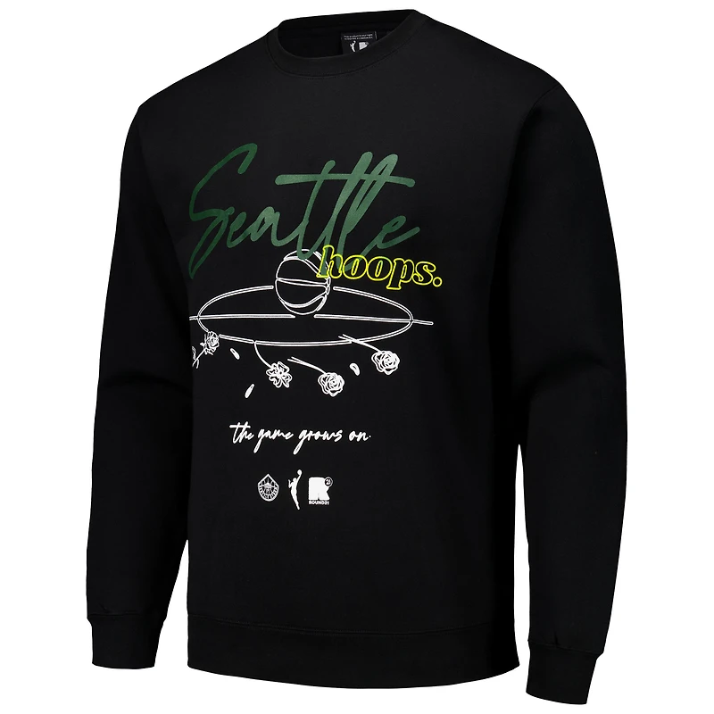 Sweat-shirt unisexe round21 noir Seattle Storm Bloom Crew