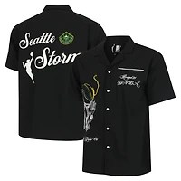 T-shirt de bowling unisexe noir à boutons ronds 21 Seattle Storm Lucky Strike
