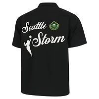 T-shirt de bowling unisexe noir à boutons ronds 21 Seattle Storm Lucky Strike