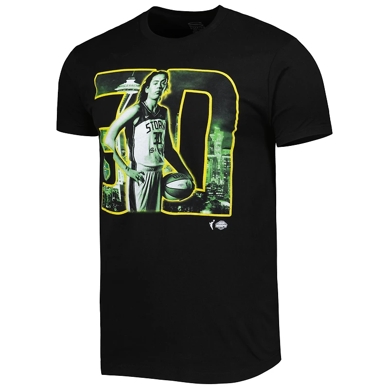 T-shirt unisexe Stadium Essentials Breanna Stewart noir Seattle Storm Player Skyline