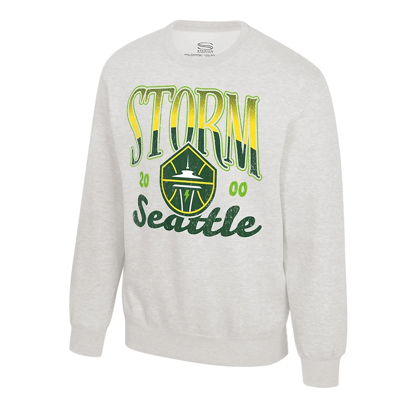Unisex Stadium Essentials Oatmeal Seattle Storm Sky High Fleece Crew Neck Sweatshirt