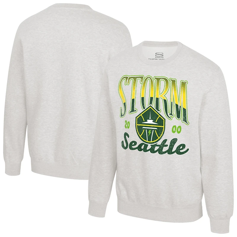 Unisex Stadium Essentials Oatmeal Seattle Storm Sky High Fleece Crew Neck Sweatshirt