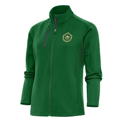 Veste zippée intégrale Antigua verte Seattle Storm Generation pour femme