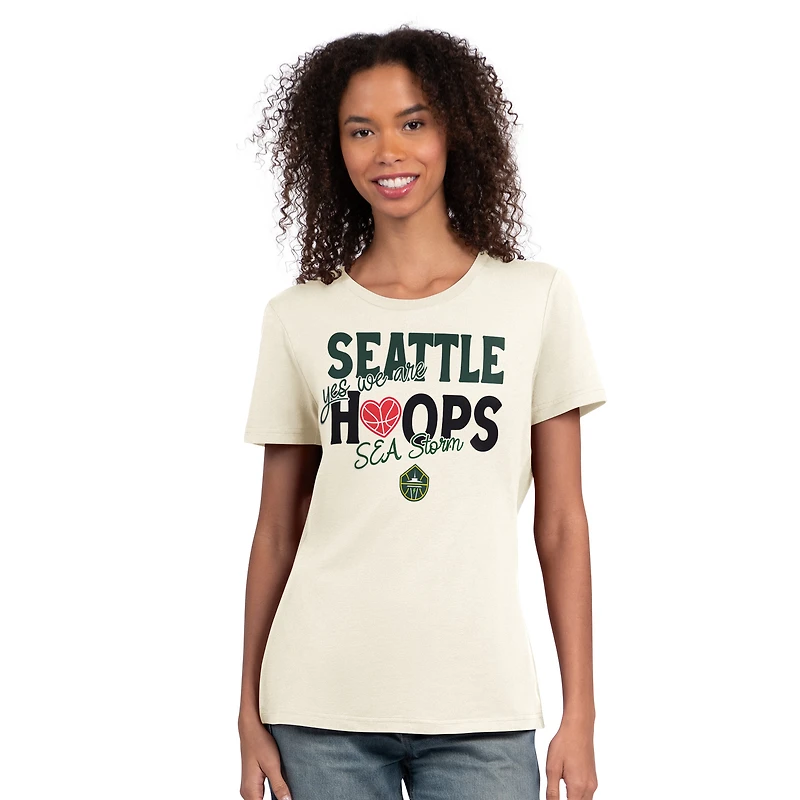 Women's Starter  Oatmeal Seattle Storm Endzone T-Shirt
