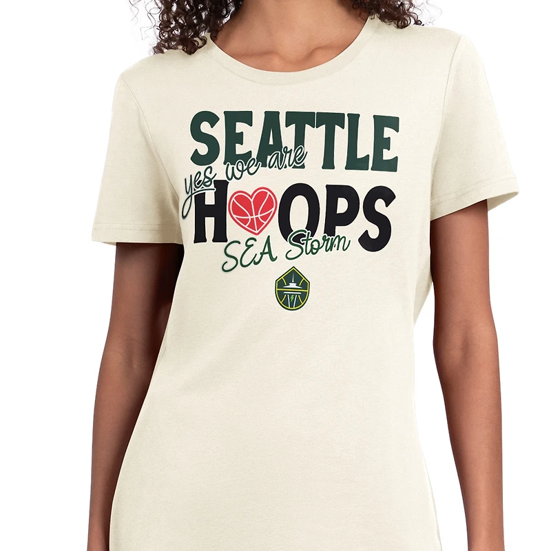 Women's Starter  Oatmeal Seattle Storm Endzone T-Shirt