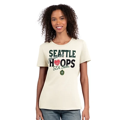 Women's Starter  Oatmeal Seattle Storm Endzone T-Shirt