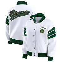 Veste polaire à boutons-pression Seattle Storm blanche/verte pour femme WEAR by Erin Andrews
