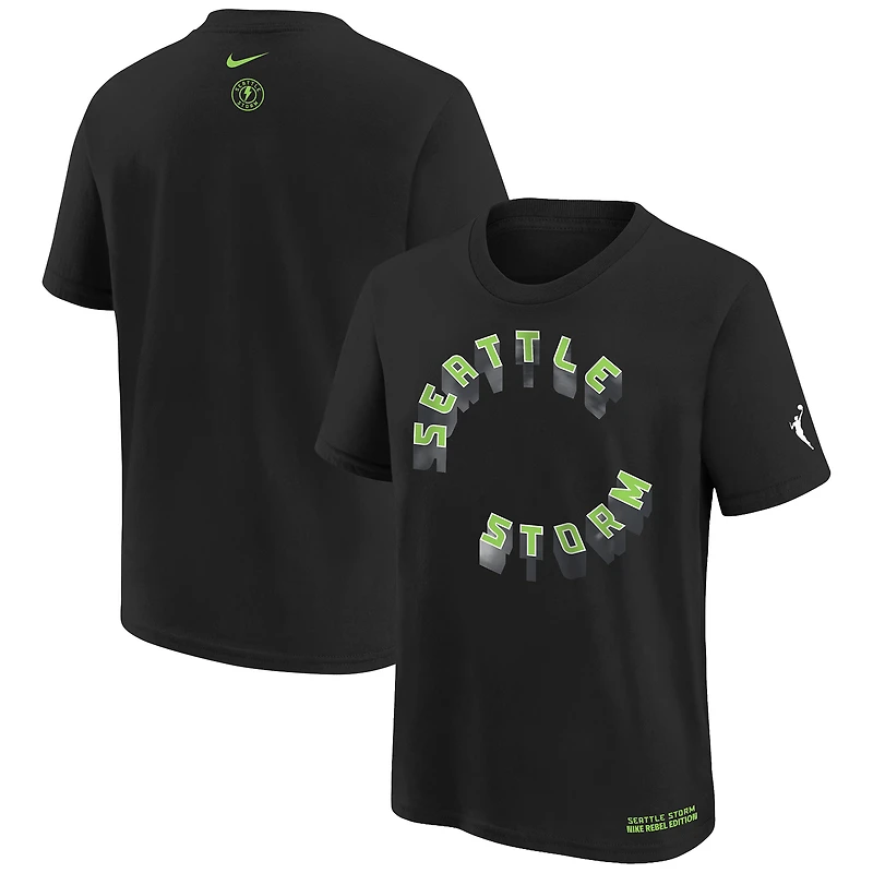 Youth Nike Black Seattle Storm Rebel Edition T-Shirt