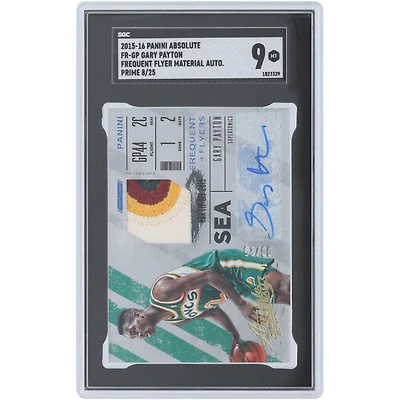 Gary Payton Seattle SuperSonics Autographed 2015-16 Panini Absolute Frequent Flyer Quad-Color Relic #FR-GP #8/25 SGC Authenticated 9 Card
