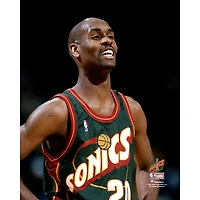 Photo de Gary Payton, Seattle SuperSonics, non signée, Hardwood Classics, souriant