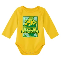 OST SEASUP YLLW GREEN INFANT M&N HWC SS & LS CREEPER AND BEANIE SET INFGIFPCK