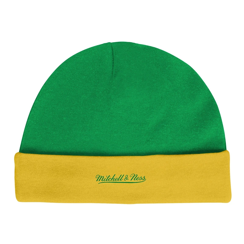 OST SEASUP YLLW GREEN INFANT M&N HWC SS & LS CREEPER AND BEANIE SET INFGIFPCK