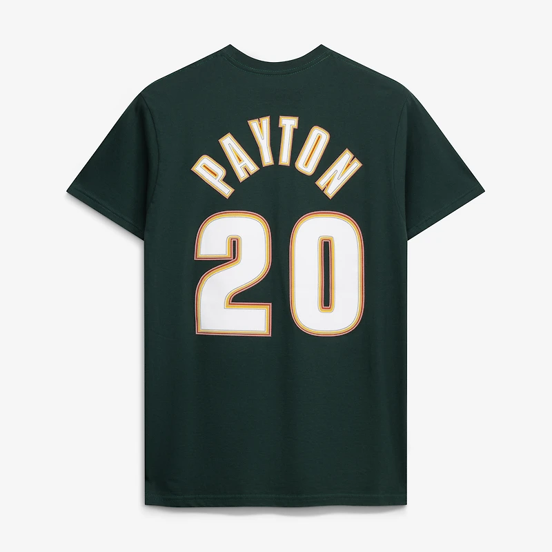T-shirt Mitchell & Ness Gary Payton vert Seattle SuperSonics Hardwood Classics pour homme, avec nom et numéro brodés