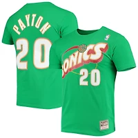 Men's Mitchell & Ness Gary Payton Green Seattle SuperSonics Hardwood Classics Stitch Player Name Number T-Shirt