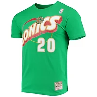 Men's Mitchell & Ness Gary Payton Green Seattle SuperSonics Hardwood Classics Stitch Player Name Number T-Shirt