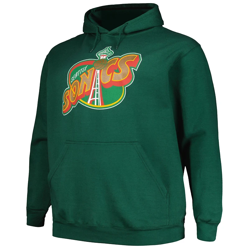 Sweat à capuche vert Seattle SuperSonics Hardwood Classics Big & Tall pour hommes de Mitchell Ness