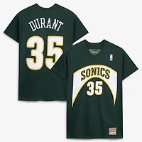 T-shirt Mitchell & Ness Kevin Durant vert Seattle SuperSonics Hardwood Classics pour homme, avec nom et numéro brodés