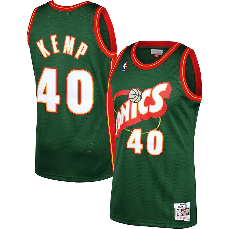 Maillot Swingman vert Mitchell & Ness Shawn Kemp Seattle SuperSonics / Hardwood Classics pour homme