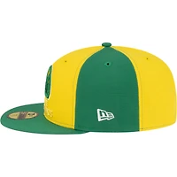 Men's New Era  Gold/Green Seattle SuperSonics 80s Throwback Pinwheel 59FIFTY Fitted Hat