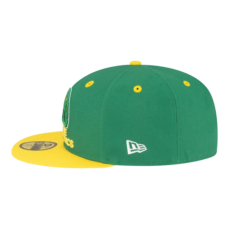 Casquette ajustée New Era verte et or Seattle SuperSonics style années 80, modèle 59FIFTY pour homme