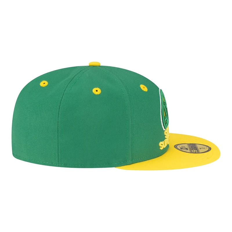 Men's New Era Green/Gold Seattle SuperSonics 80s Throwback 59FIFTY Fitted Hat