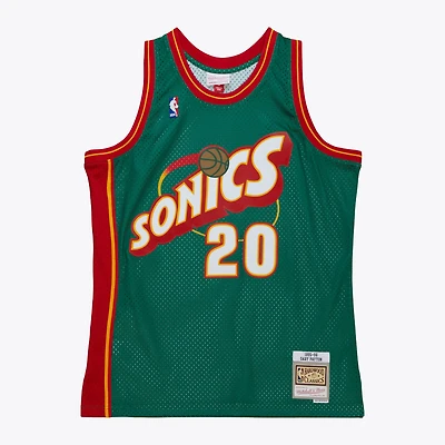 Maillot Swingman Mitchell & Ness Gary Payton Kelly Green Seattle SuperSonics 1995/96 Hardwood Classics