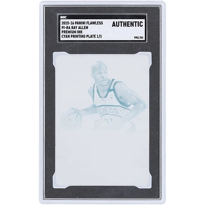 Ray Allen Seattle SuperSonics 2015-16 Panini Flawless Cyan Printing Plate #PI-RA #1/1 SGC Authenticated Auth Card