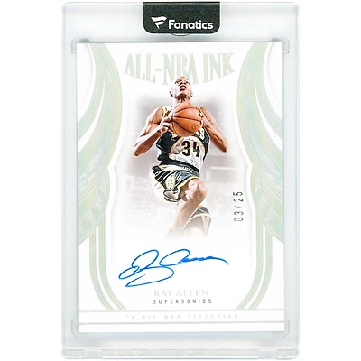 Ray Allen Seattle SuperSonics Autographed 2024-25 Panini Flawless All-NBA Ink #ANB-RAY #3/25 Card