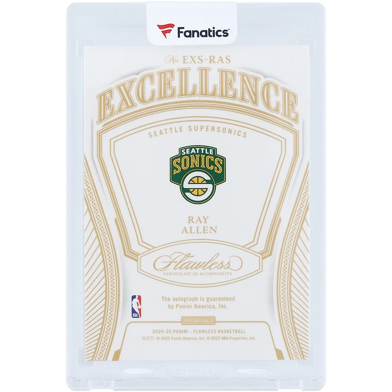Ray Allen Seattle SuperSonics Autographed 2024-25 Panini Flawless Excellence Ruby #EXS-RAS #1/15 Card