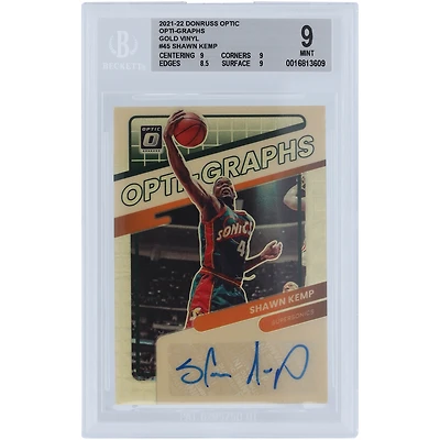 Shawn Kemp Seattle SuperSonics Autographed 2021-22 Panini Donruss Optic Gold Vinyl Prizm #OG-SKP #1/1 BGS Authenticated 9 Card - 9,9,8.5,9 Subgrades