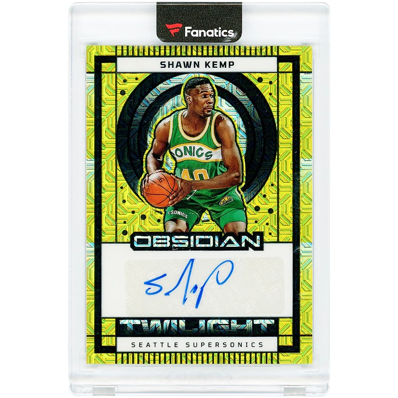 Shawn Kemp Seattle SuperSonics Autographed 2024-25 Panini Obsidian Twilight Gold Etch #TS-SKS #10/10 Card
