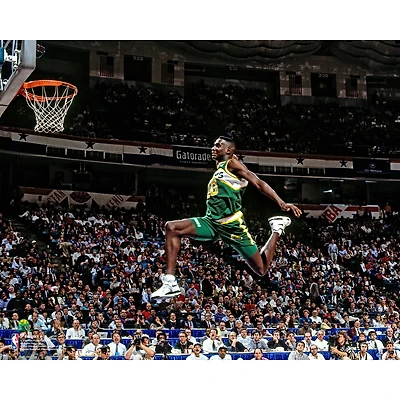 Shawn Kemp Seattle Supersonics Unsigned 1991 Slam Dunk Contest Photograph