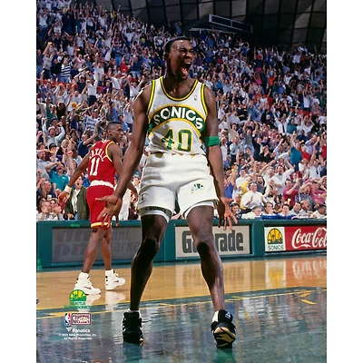 Photographie non signée de Shawn Kemp Seattle SuperSonics Hardwood Classics