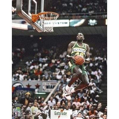Shawn Kemp Seattle Supersonics Unsigned NBA-All-Star 1990 Slam Dunk Contest Sideways Photograph