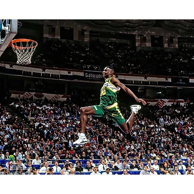 Shawn Kemp Seattle Supersonics Unsigned NBA-All-Star 1991 Slam Dunk Contest Photograph