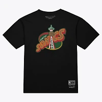 T-shirt unisexe Mitchell & Ness noir Seattle SuperSonics Hardwood Classics Arch