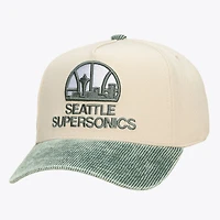 Unisex Mitchell & Ness Cream/Green Seattle SuperSonics Faded Pro Snapback Hat
