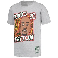 T-shirt pour jeune Mitchell & Ness Gary Payton gris Seattle SuperSonics Hardwood Classics King of the Court Player