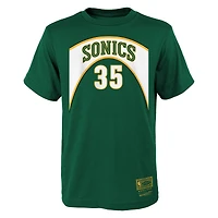 T-shirt Mitchell & Ness Kevin Durant vert Seattle SuperSonics Hardwood Classics pour jeunes, avec nom et numéro