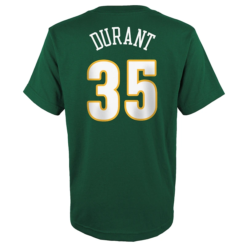 T-shirt Mitchell & Ness Kevin Durant vert Seattle SuperSonics Hardwood Classics pour jeunes, avec nom et numéro