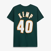 T-shirt enfant Shawn Kemp vert Seattle SuperSonics Hardwood Classics avec nom et numéro