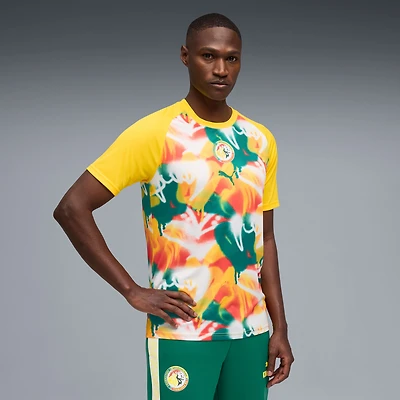 Maillot d'avant-match Puma jaune homme de l'équipe nationale du Sénégal 2026